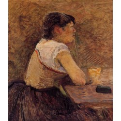 At Gennelle Absin, The Drinker by Henri de Toulouse-Lautrec-Art gallery oil painting reproductions