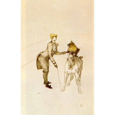 At The Circus, The Animal Trainer by Henri de Toulouse-Lautrec-Art gallery oil painting reproductions