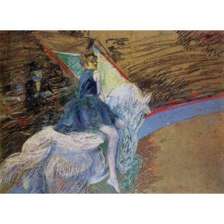 At the Cirque Fernando, Rider on a White Horse by Henri de...