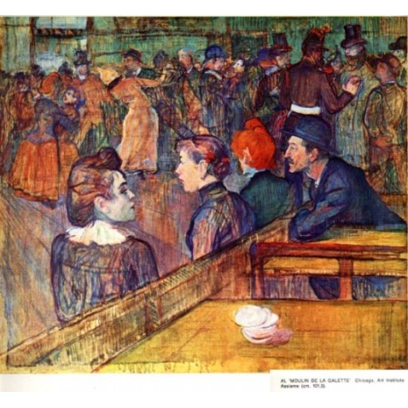 At the Moulin de la Galette Dance 1889 by Henri de Toulouse-Lautrec-Art gallery oil painting reproductions