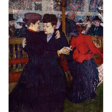 At The Moulin Rouge, The Two Waltzers by Henri de Toulouse-Lautrec-At the Concert-Art gallery oil painting reproductions