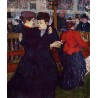 At The Moulin Rouge, The Two Waltzers by Henri de Toulouse-Lautrec-At the Concert-Art gallery oil painting reproductions