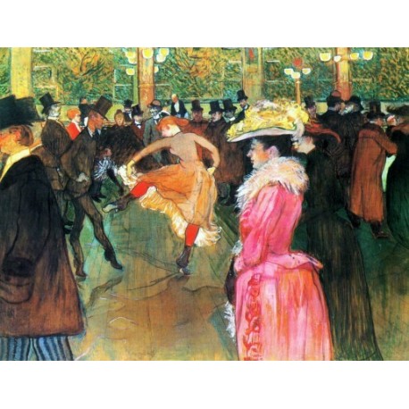 At the Moulin Rouge, The Dance by  Henri de Toulouse-Lautrec-Art gallery oil painting reproductions