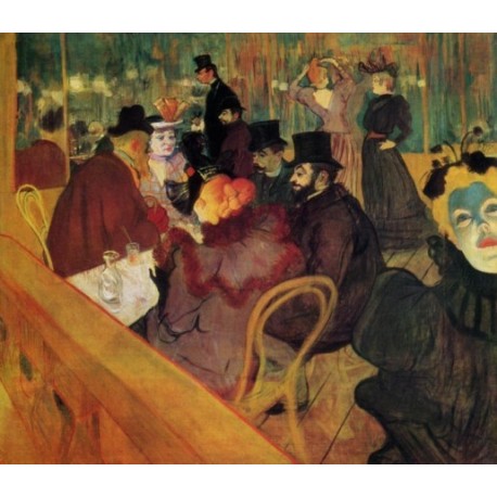 At The Moulin Rouge by Henri de Toulouse-Lautrec-Art gallery oil painting reproductions