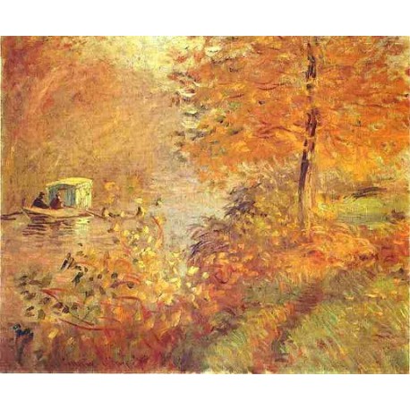 The Studio Boat 2 by Claude Oscar Monet - Art gallery oil painting...
