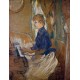 At the Piano, Juliette Pascal in the Salon of the Chateau by Henri de Toulouse-Lautrec-Art gallery oil painting reproductions