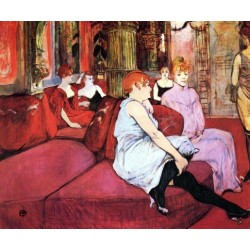 At the Salon de la Rue des Moulins by Henri de Toulouse-Lautrec-Art gallery oil painting reproductions
