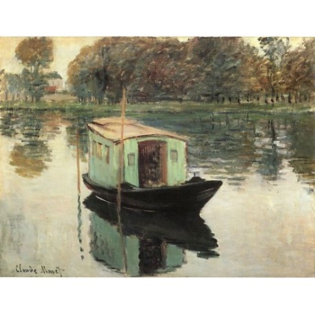The Studio Boat by Claude Oscar Monet - Art gallery oil painting reproductions