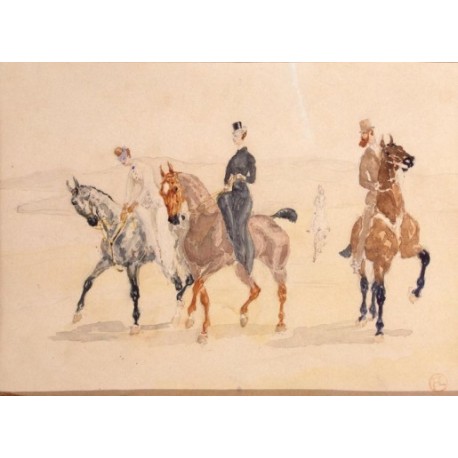 Riders 1882 by Henri de Toulouse-Lautrec-Art gallery oil painting reproductions