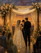 Jewish Wedding Paintings | Chuppah Oil Art on Canvas | Judaica-Art.com